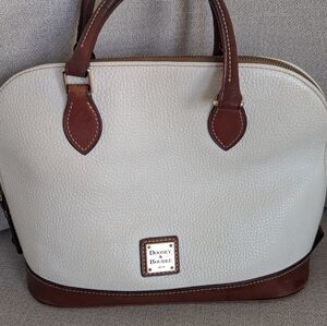 Dooney & Bourke Cream and Brown Satchel